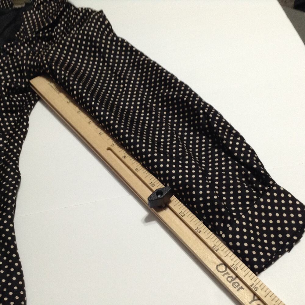 J. Crew Polka Dot Dress Silk Brown White 0 Ruffle Collar Career Mod Whimsigoth - Picture 7 of 13